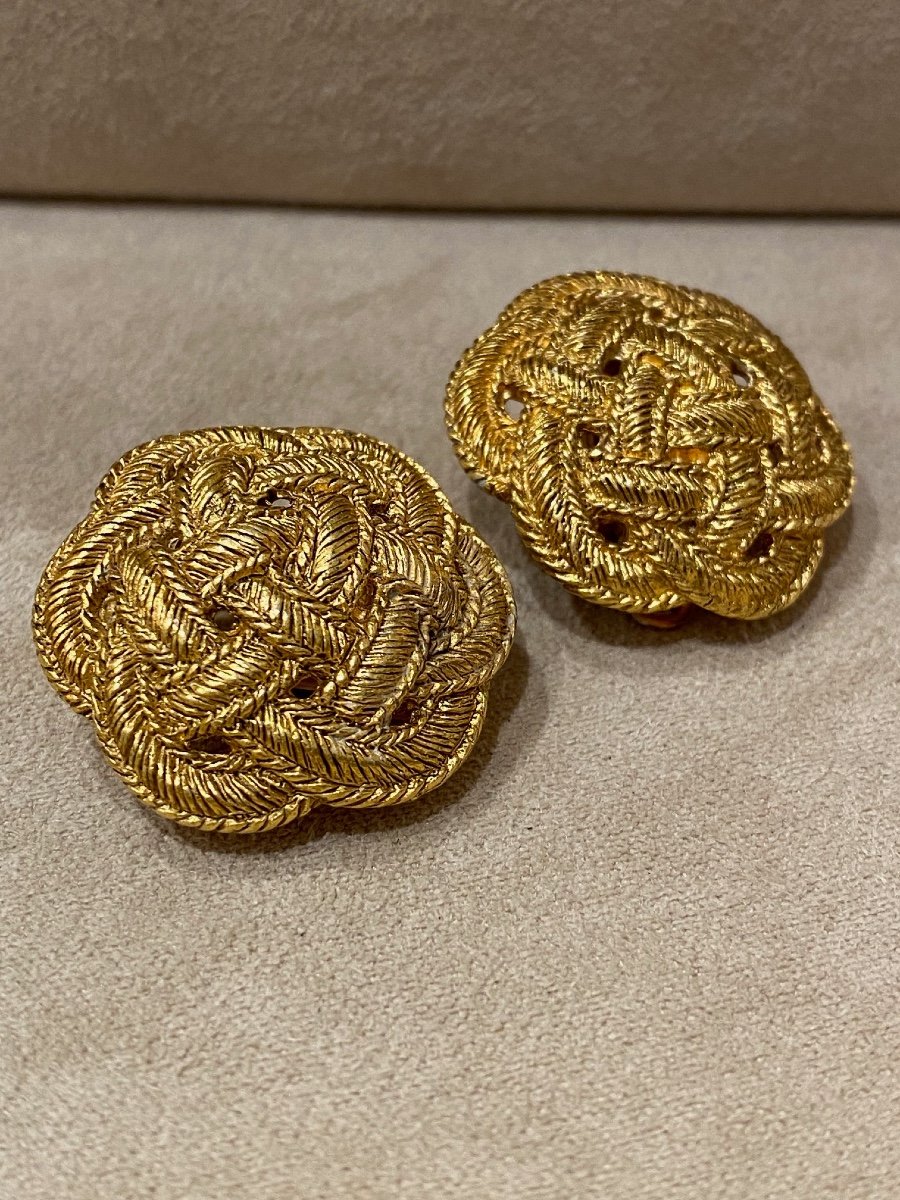 Ungaro, Boucles d'Oreilles Clips Vintage rosace