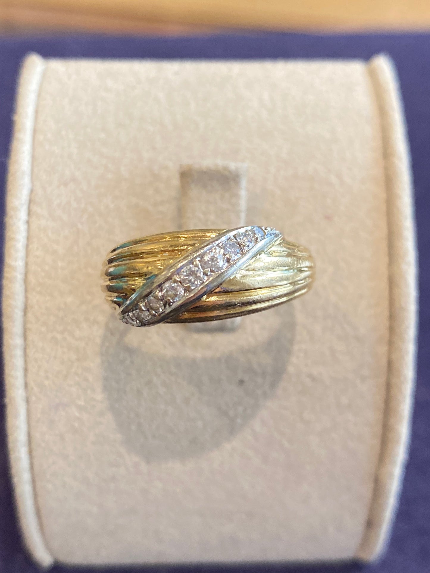 Bague Bandeau Effet Drapé En Or & Diamants