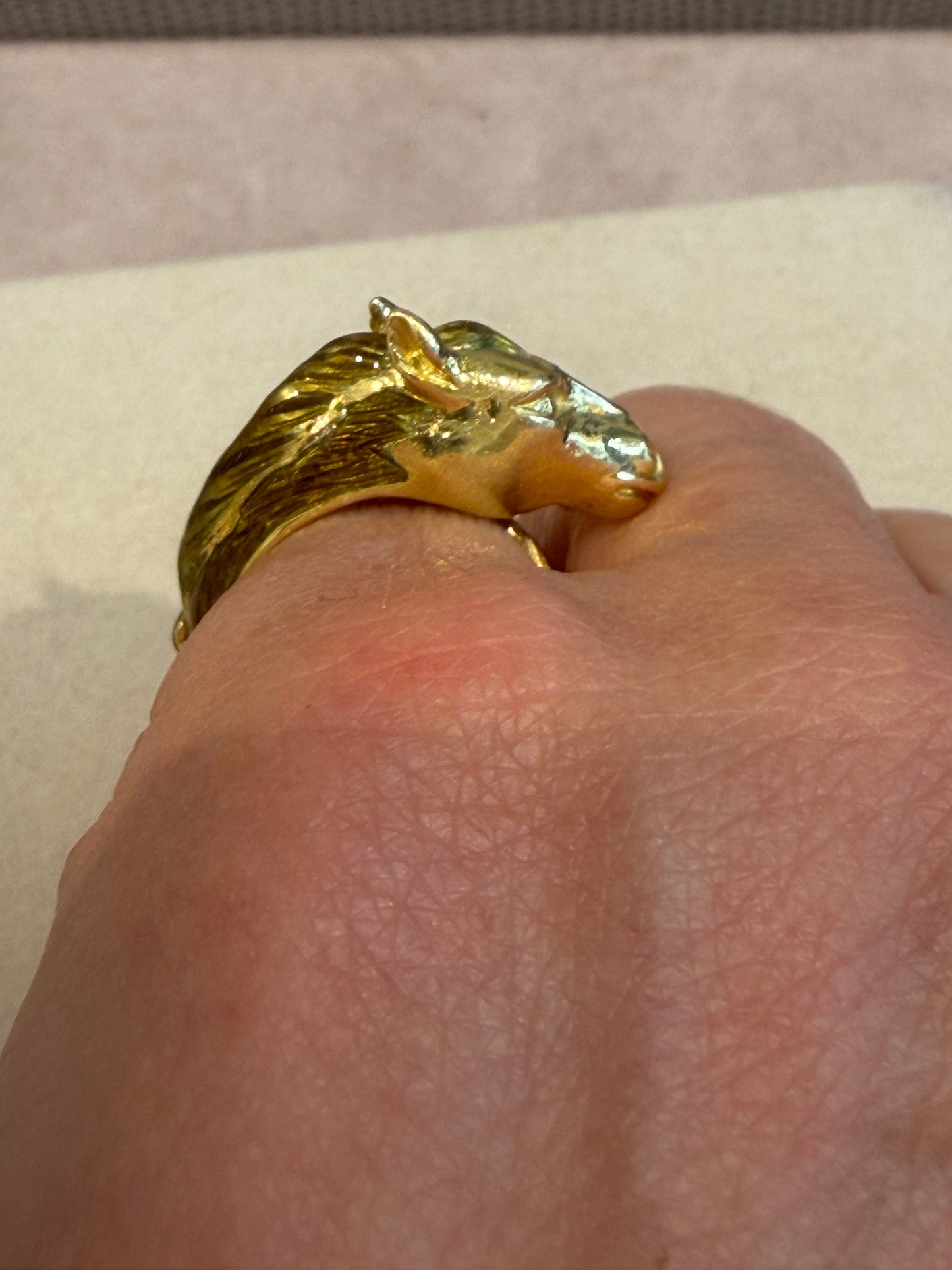 BAGUE CHEVAL EMAIL, DIAMANTS & OR