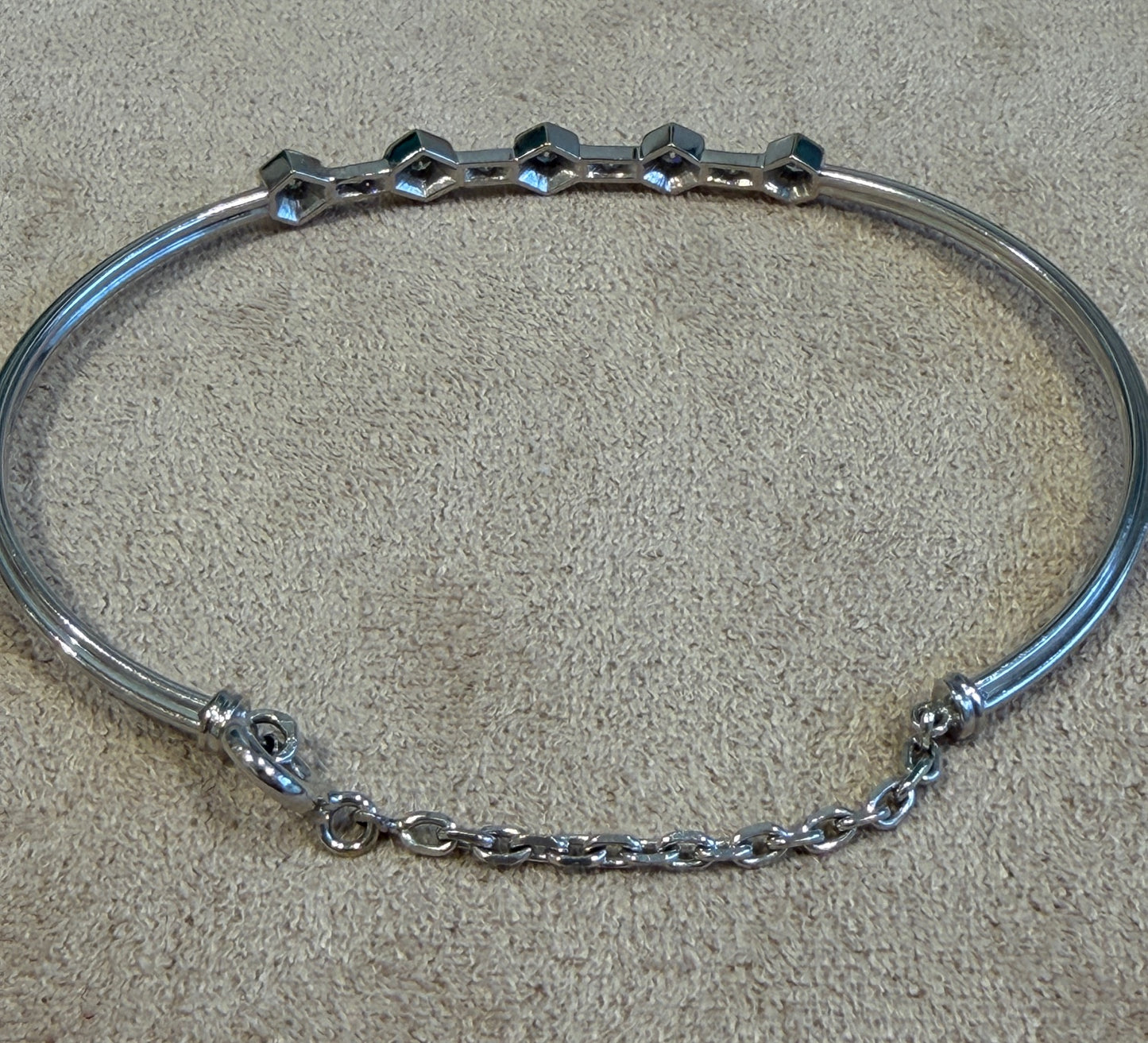BRACELET JONC OR GRIS & DIAMANTS