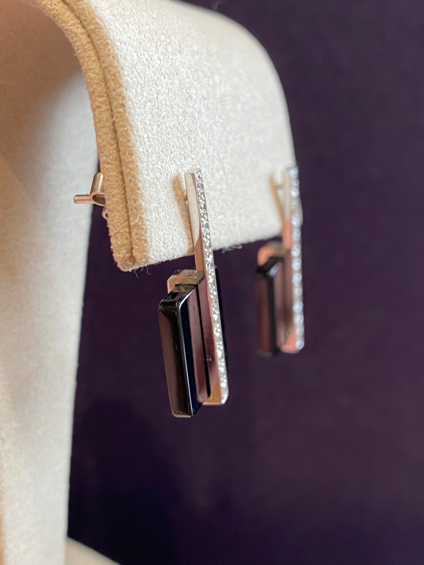 VICTORIA CASAL, BOUCLES D'OREILLE DIAMANTS & ONYX