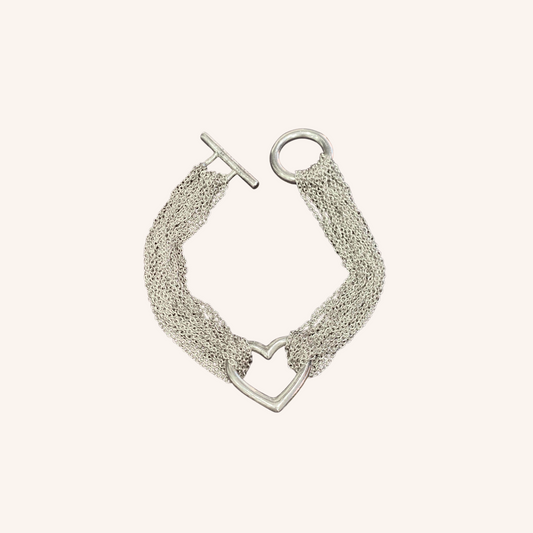 Tiffany & Co, Bracelet Argent Multi-mailles Coeur Par Elsa Peretti
