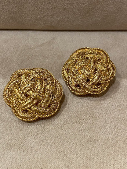 Ungaro, Boucles d'Oreilles Clips Vintage rosace
