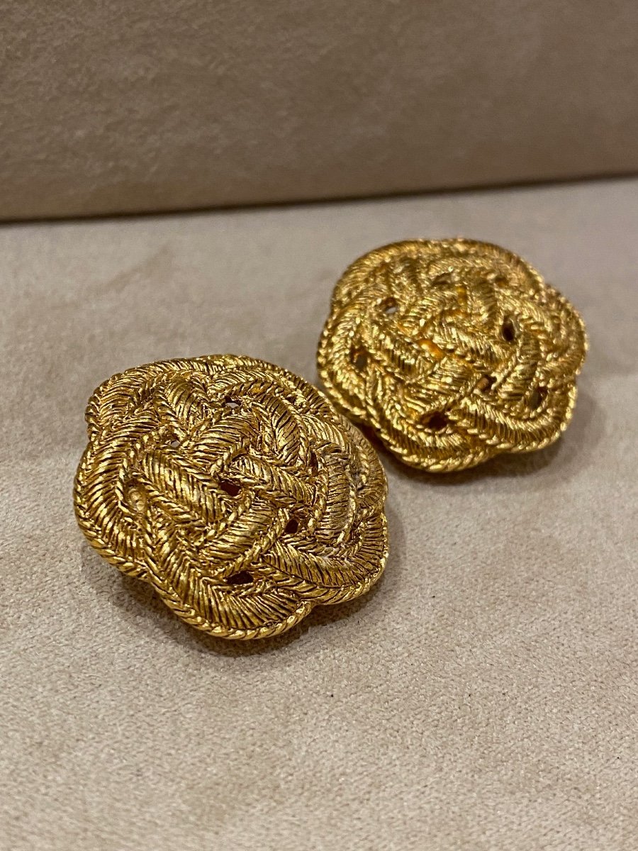 Ungaro, Boucles d'Oreilles Clips Vintage rosace