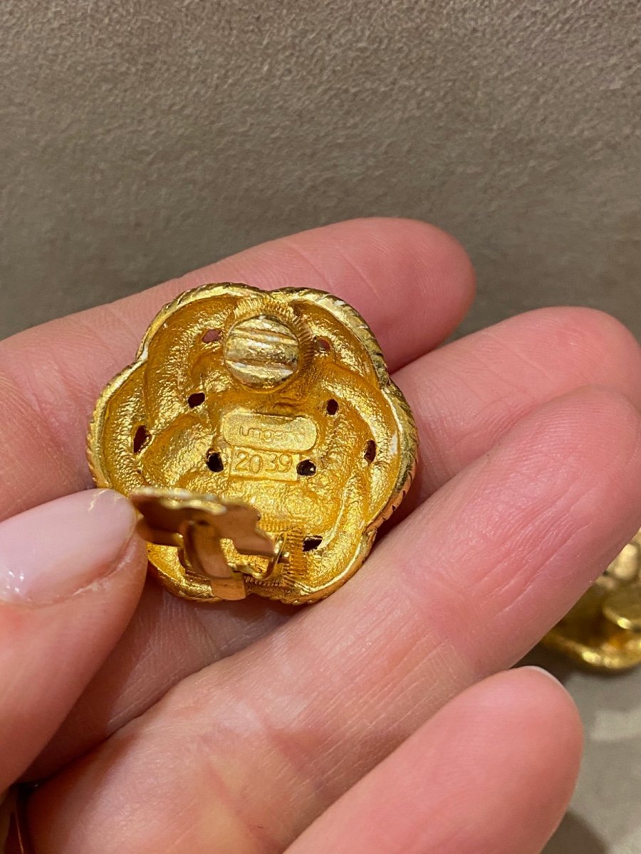 Ungaro, Boucles d'Oreilles Clips Vintage rosace