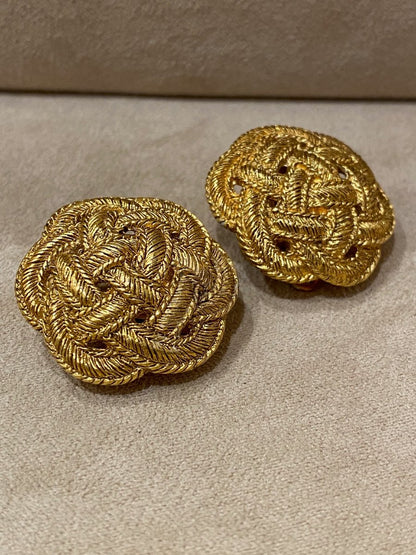 Ungaro, Boucles d'Oreilles Clips Vintage rosace