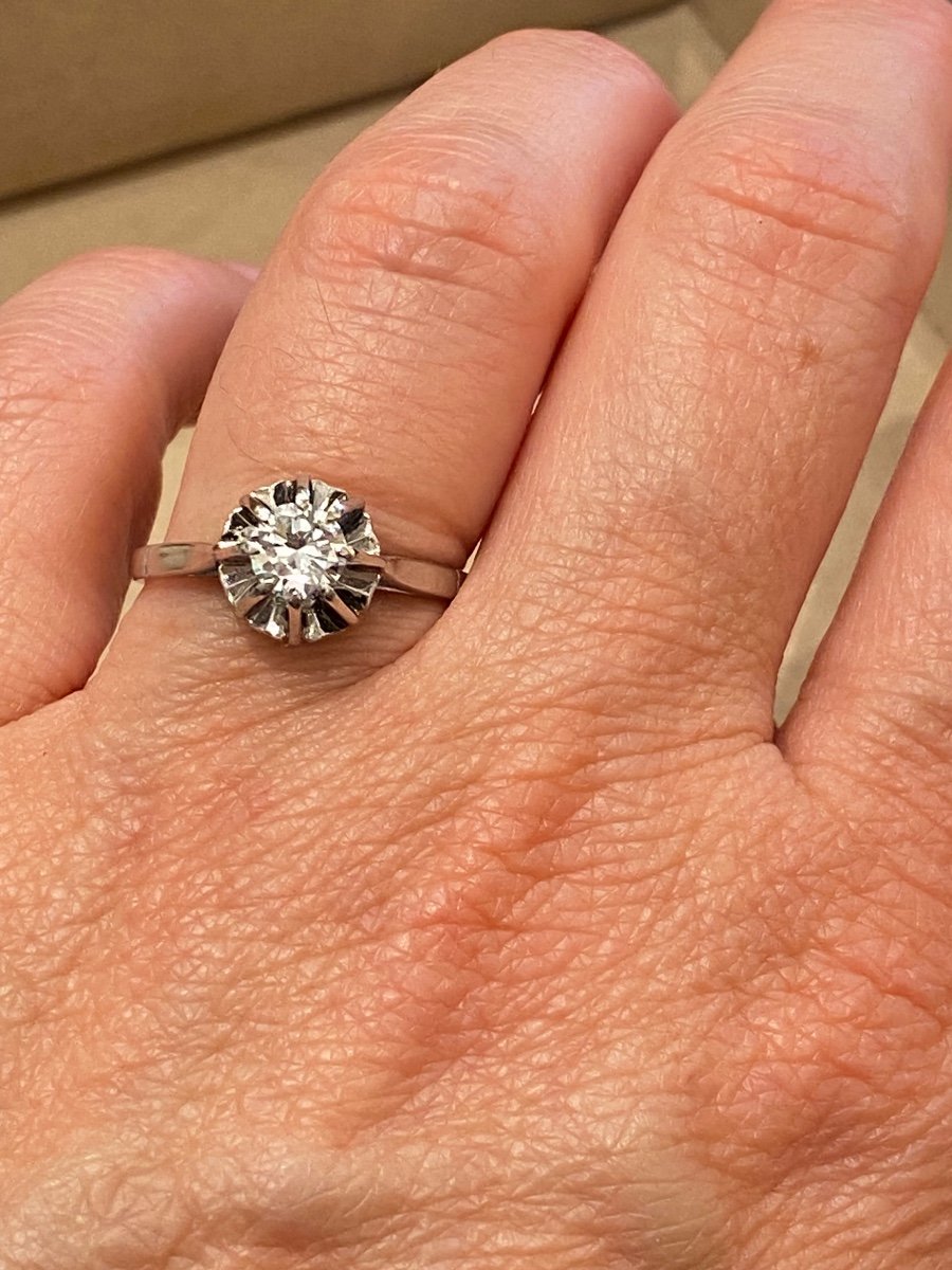 Bague Solitaire Diamant & Platine