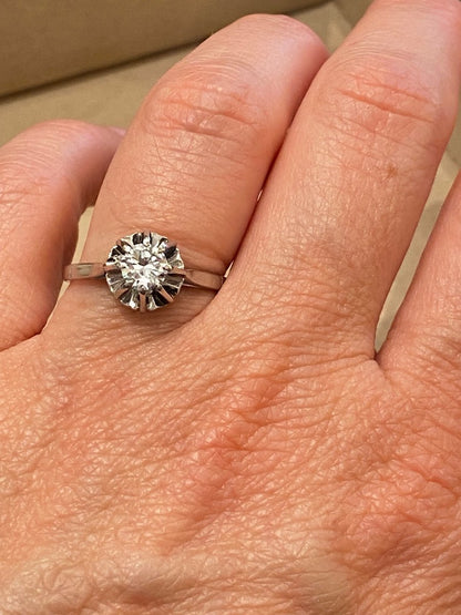 Bague Solitaire Diamant & Platine