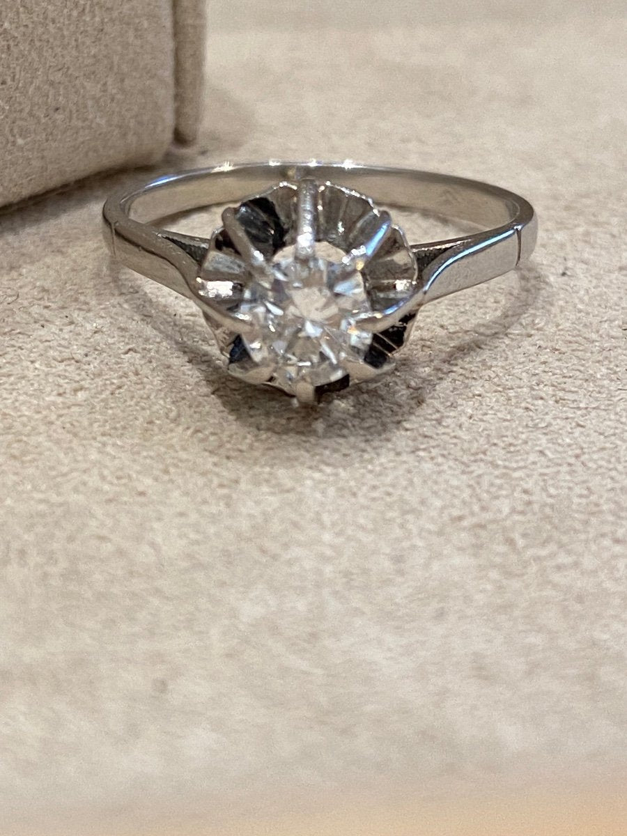 Bague Solitaire Diamant & Platine