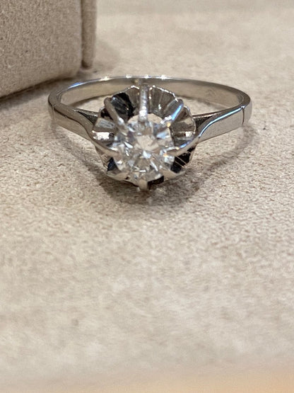 Bague Solitaire Diamant & Platine