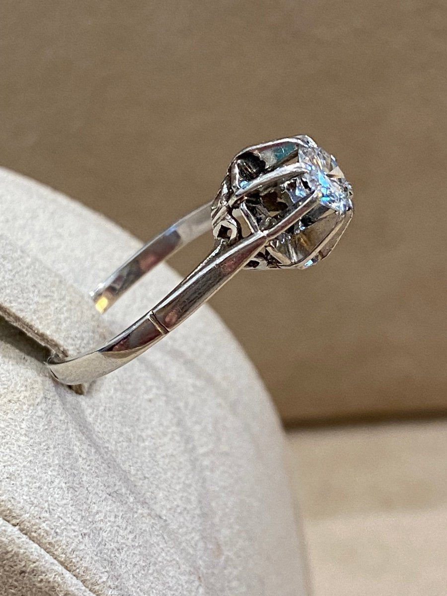 Bague Solitaire Diamant & Platine