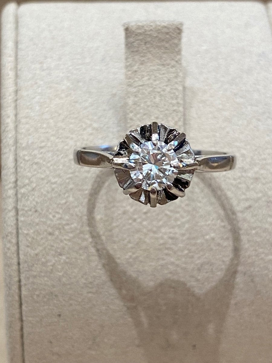 Bague Solitaire Diamant & Platine