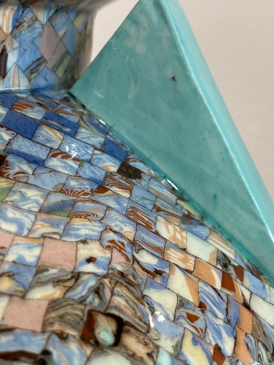 Jean Gerbino (1876-1966), Grand Vase Toupie Turquoise