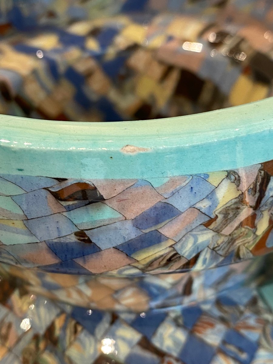 Jean Gerbino (1876-1966), Grand Vase Toupie Turquoise