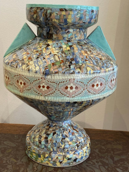 Jean Gerbino (1876-1966), Grand Vase Toupie Turquoise
