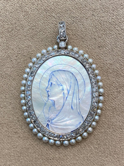 Jener, Médaille De La Vierge Dans Un Entourage De Diamants