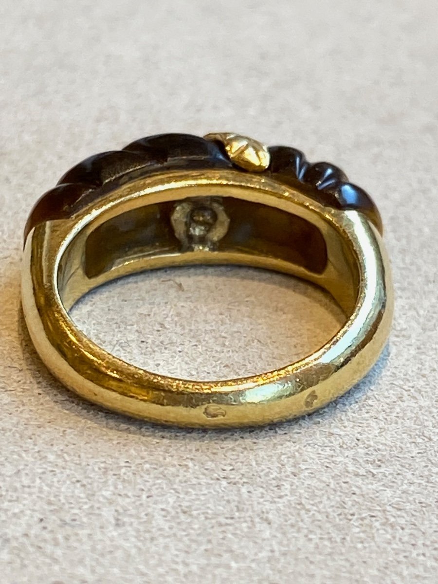 Bague Vintage Diamants & Oeil De Tigre