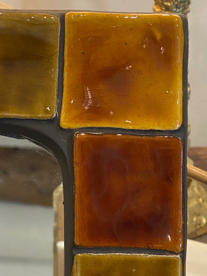 Mithé Espelt (1923-2020), Miroir "carreaux" Tons d'Automne