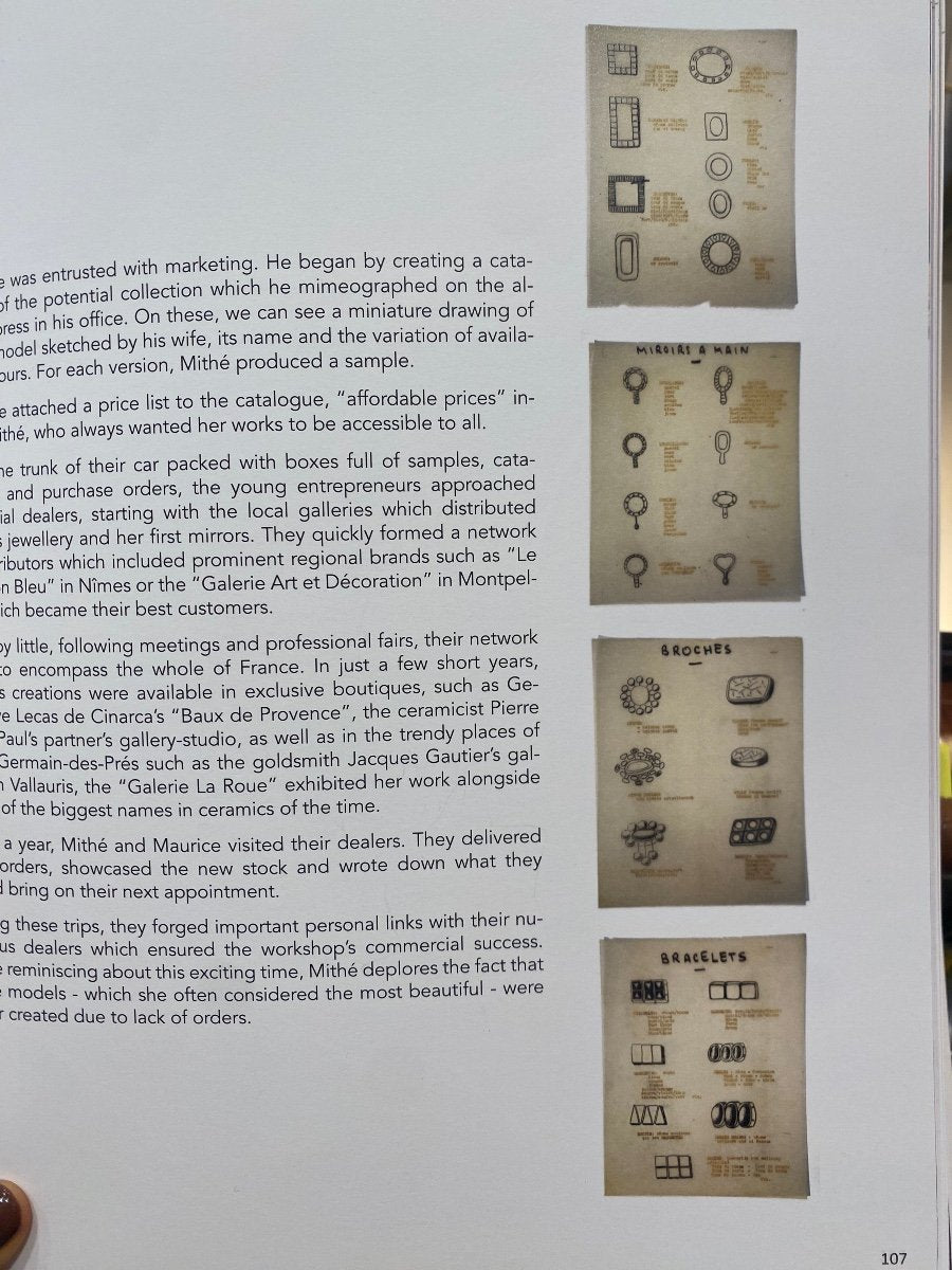 Mithé Espelt (1923-2020), Miroir "carreaux" Tons d'Automne