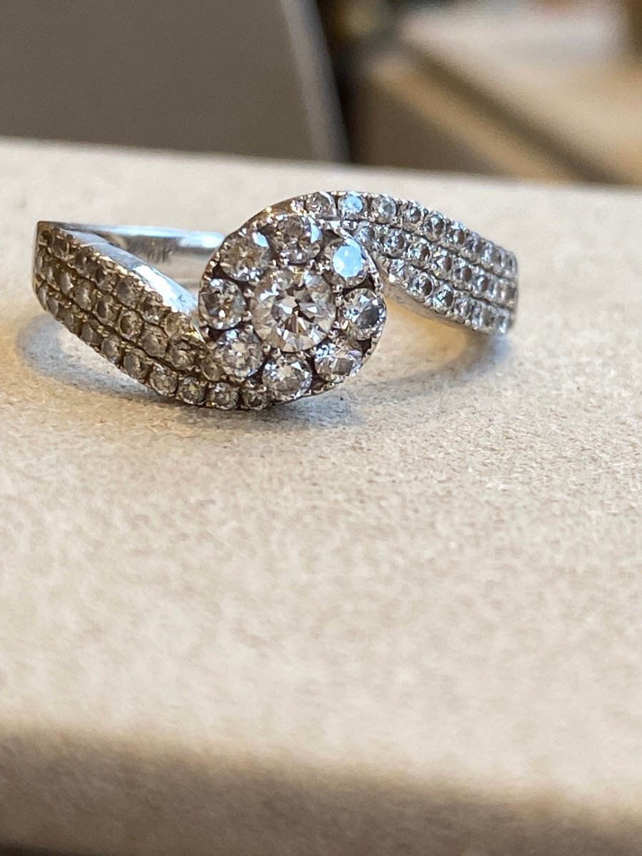 Bague Tourbillon Diamants Et Or Gris