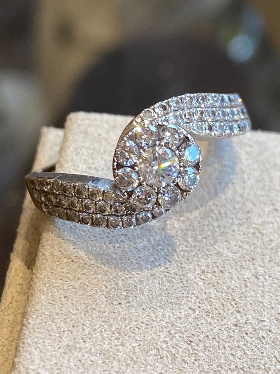 Bague Tourbillon Diamants Et Or Gris