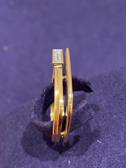 Janine Renard, Modernist Baguette Diamond Ring