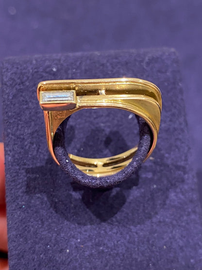 Janine Renard, Modernist Baguette Diamond Ring