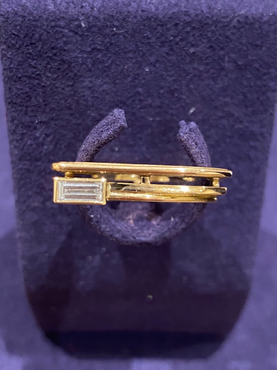 Janine Renard, Modernist Baguette Diamond Ring