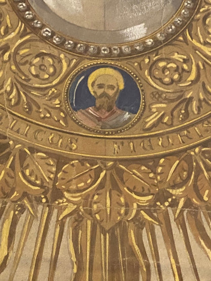 Ostensoir, Gouaché dans le goût de Placide Poussielgue-Rusand (1824-1889)