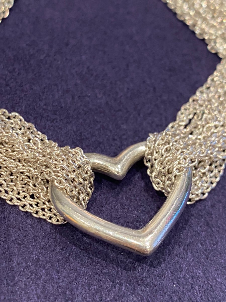 Tiffany & Co, Bracelet Argent Multi-mailles Coeur Par Elsa Peretti
