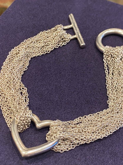 Tiffany & Co, Bracelet Argent Multi-mailles Coeur Par Elsa Peretti