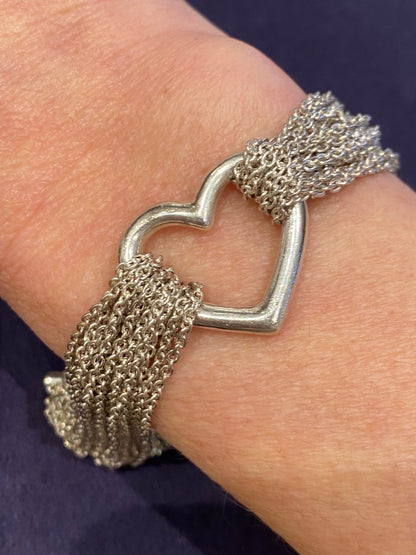 Tiffany & Co, Bracelet Argent Multi-mailles Coeur Par Elsa Peretti