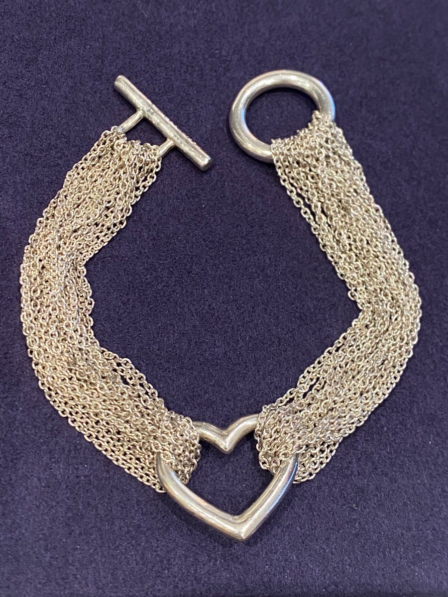 Tiffany & Co, Bracelet Argent Multi-mailles Coeur Par Elsa Peretti