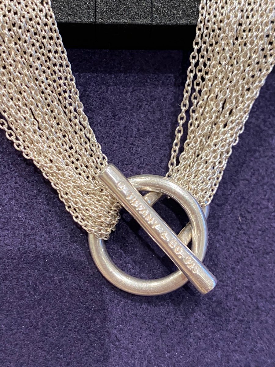 Tiffany & Co, Collier Argent Multi-mailles Coeur Par Elsa Peretti