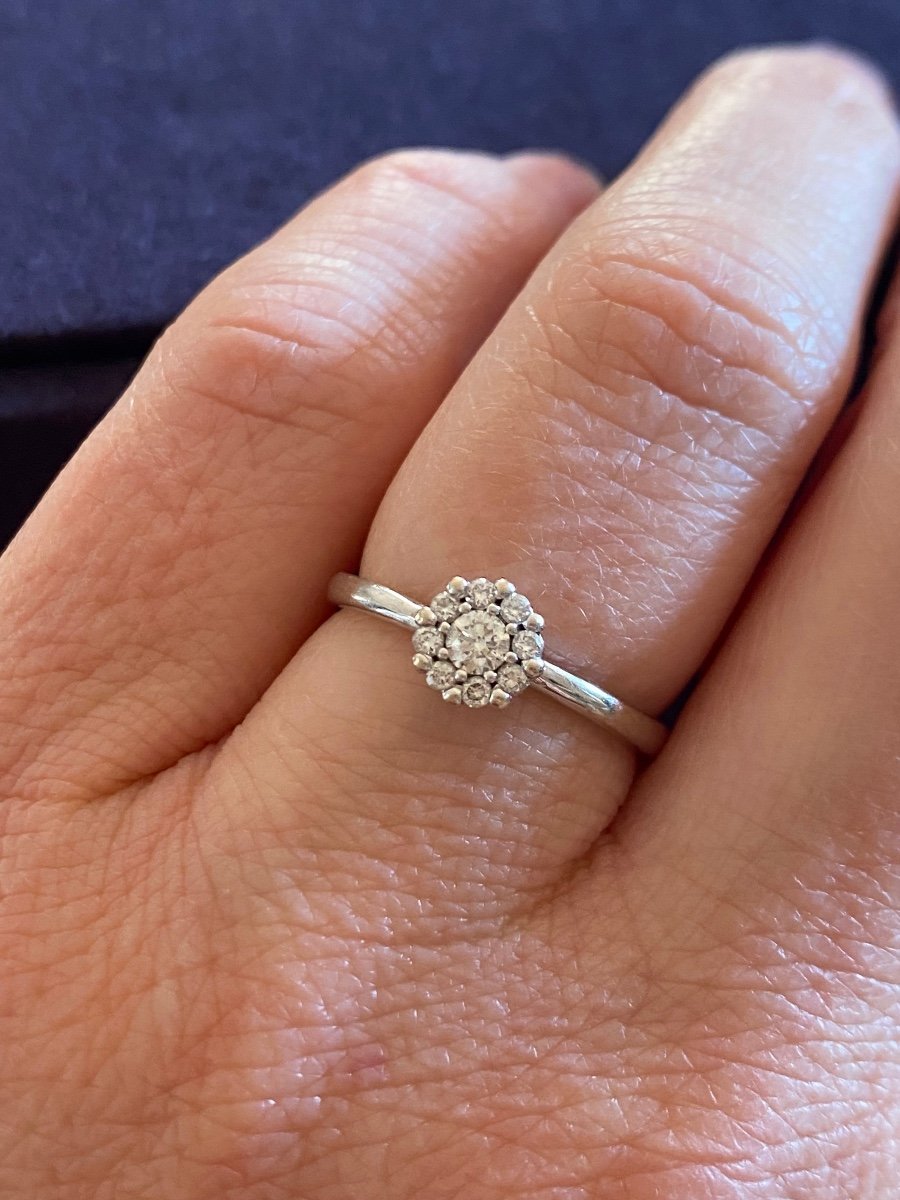 White Gold Daisy Diamond Ring