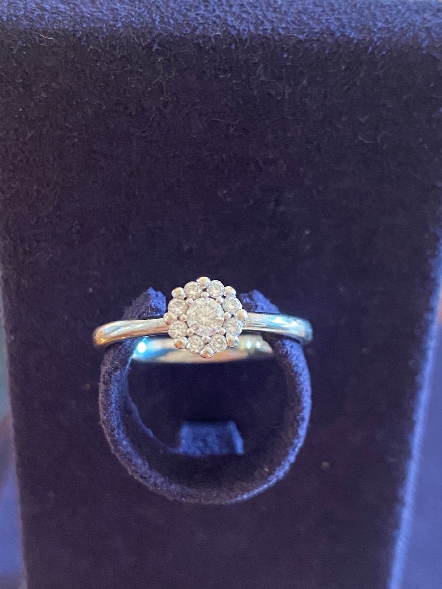 White Gold Daisy Diamond Ring