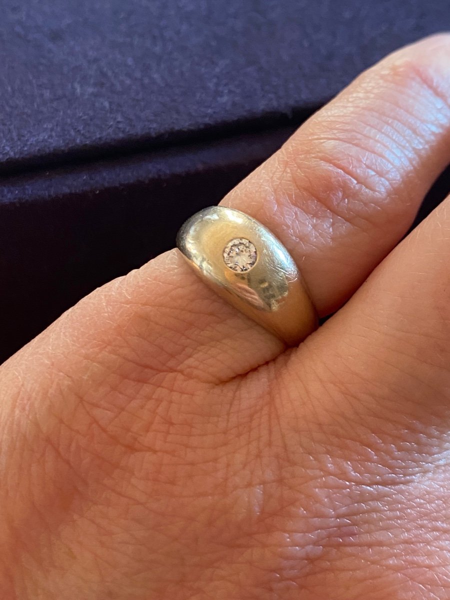 Jonc anglais En Or Et Diamant