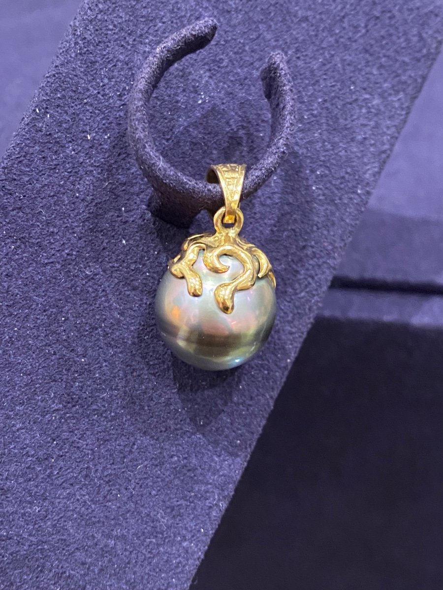Pendentif En Or & Perle De Tahiti