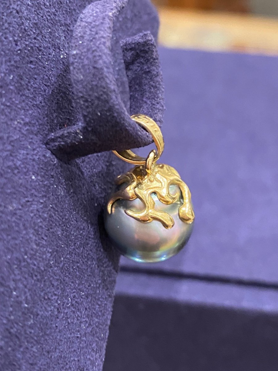 Pendentif En Or & Perle De Tahiti