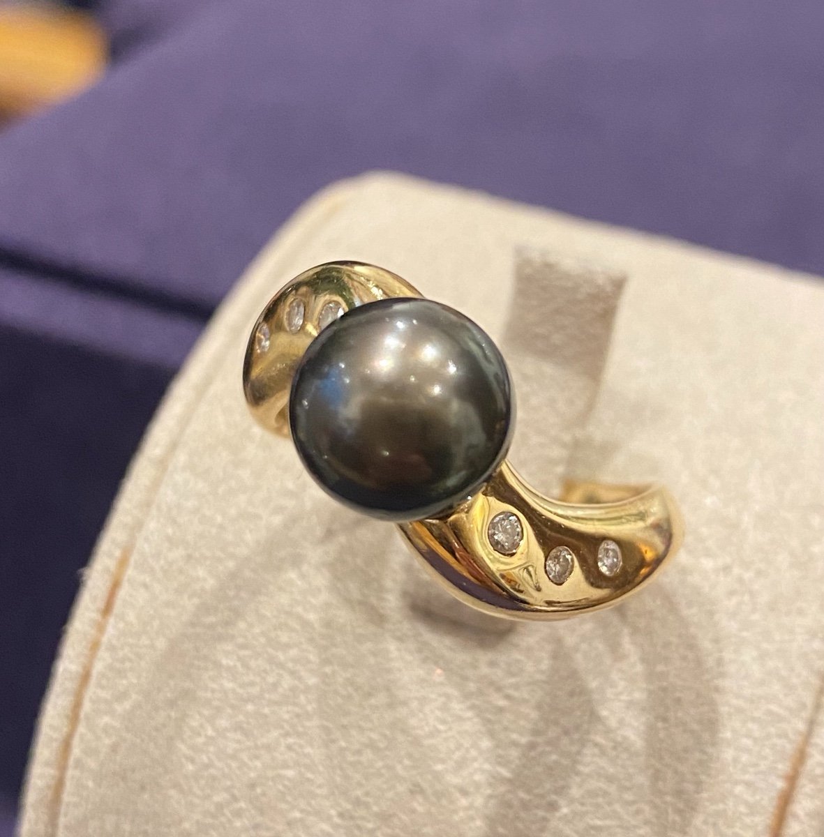 Bague Perle De Tahiti & Diamants