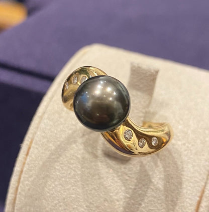Bague Perle De Tahiti & Diamants
