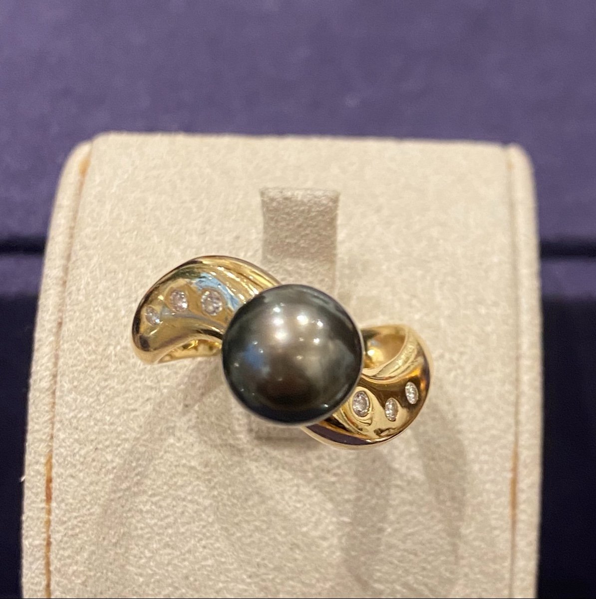 Bague Perle De Tahiti & Diamants