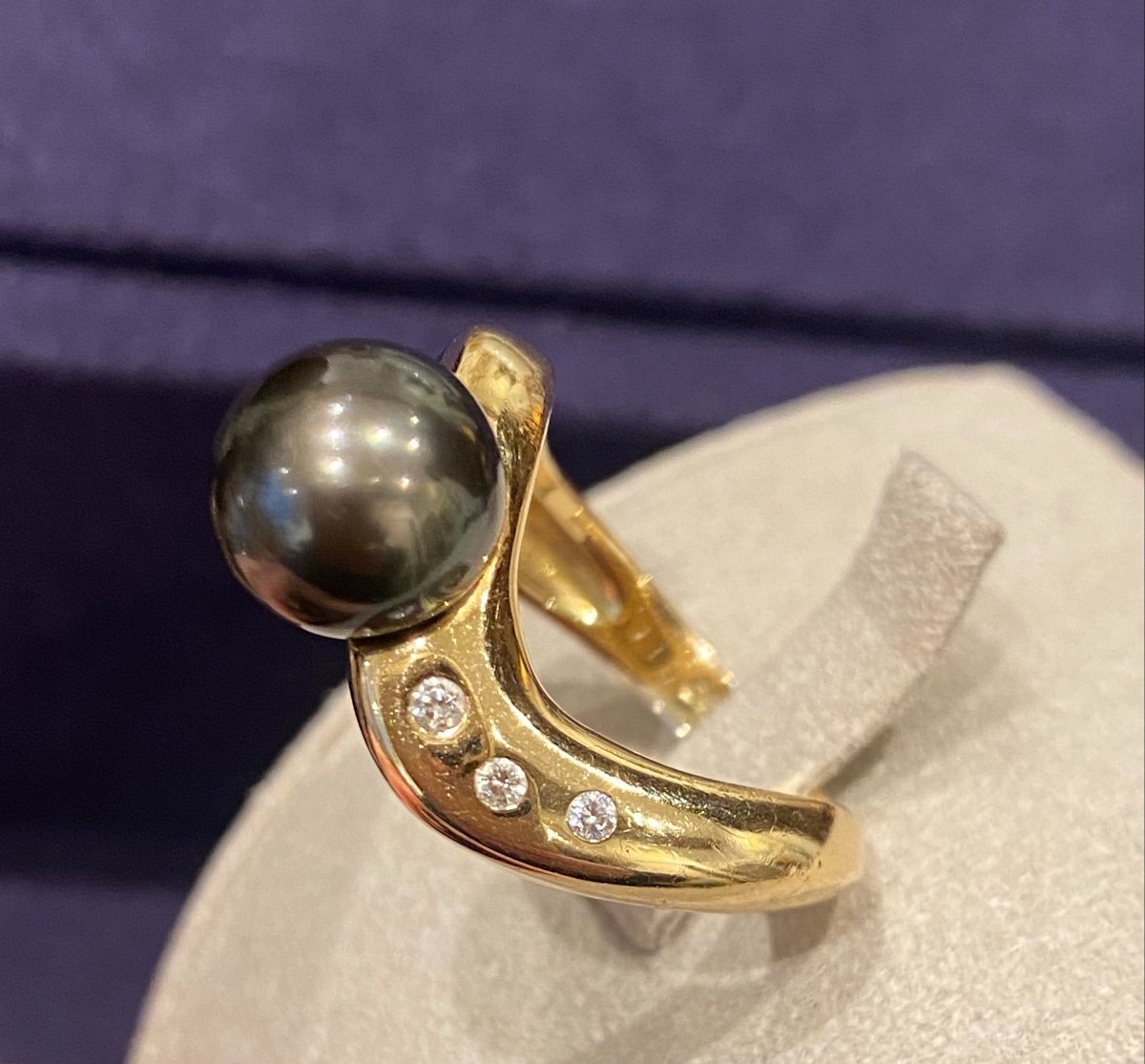 Bague Perle De Tahiti & Diamants