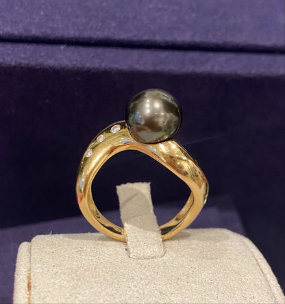 Bague Perle De Tahiti & Diamants