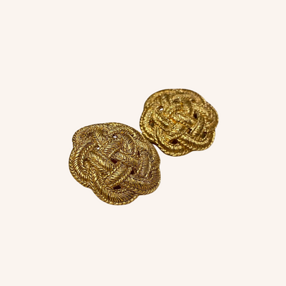 Ungaro, Boucles d'Oreilles Clips Vintage rosace