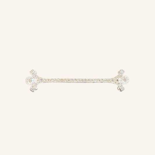 Broche Barrette Diamants Or & Platine Art Deco
