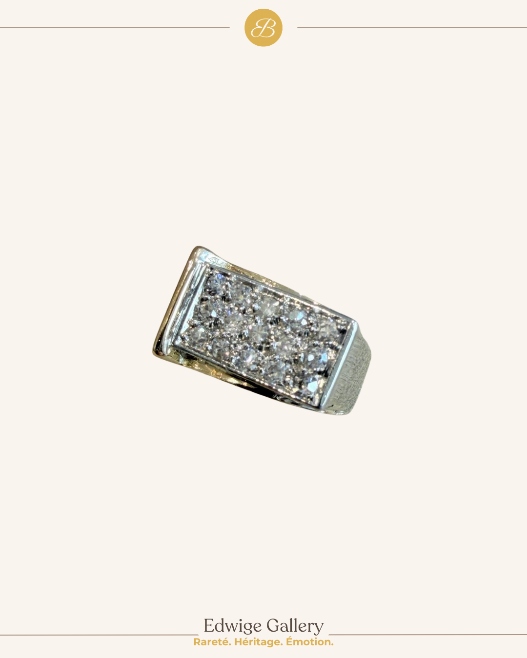 CHEVALIERE PETITE BAGUE TANK DIAMANTS