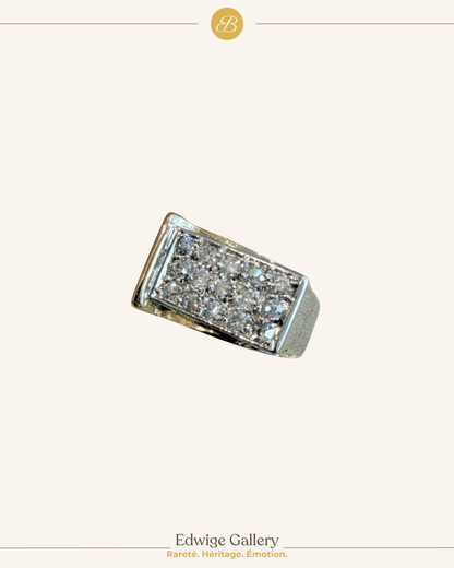 CHEVALIERE PETITE BAGUE TANK DIAMANTS