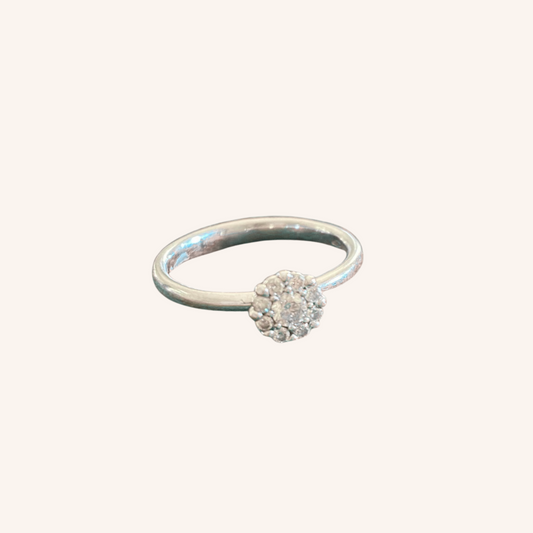 Bague En Or Gris Marguerite Diamants