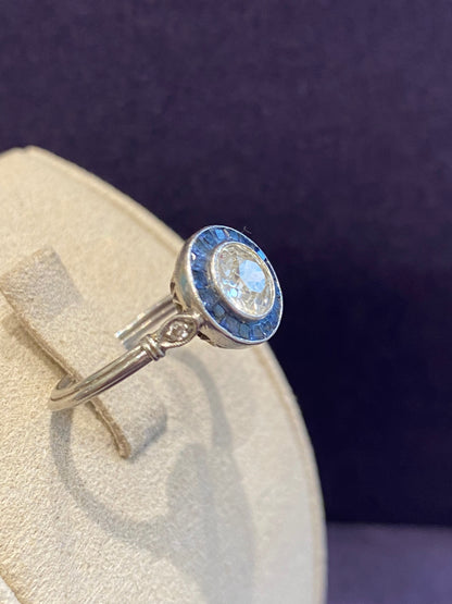 Bague Art Déco Diamant & Saphirs